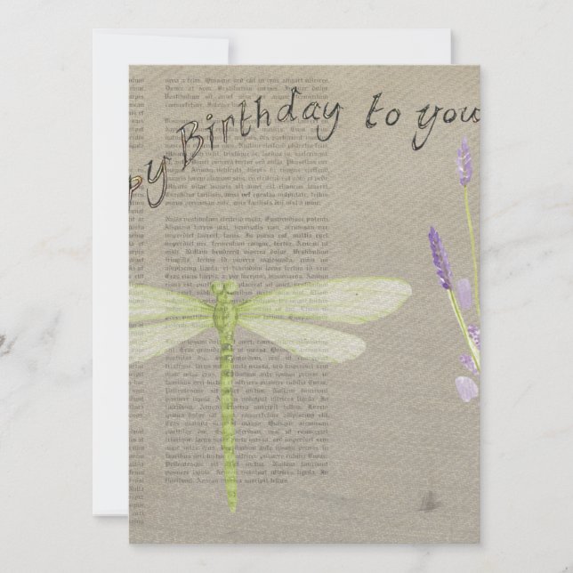 dragonfly happy birthday card (Front)