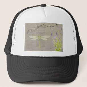 dragonfly happy birthday trucker hat