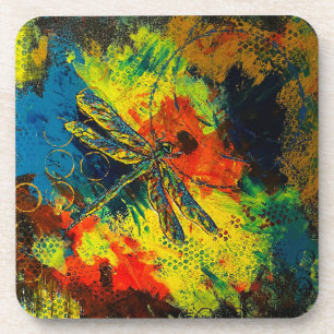 Dragonfly Hard plastic coaster set