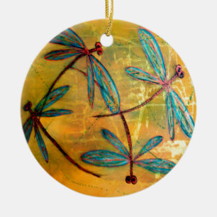 Dragonfly Haze Ceramic Tree Decoration