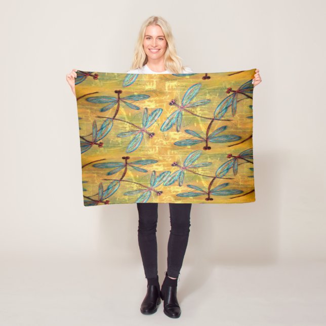 Dragonfly Haze Fleece Blanket (In Situ)