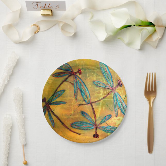 Dragonfly Haze Paper Plate (Wedding)