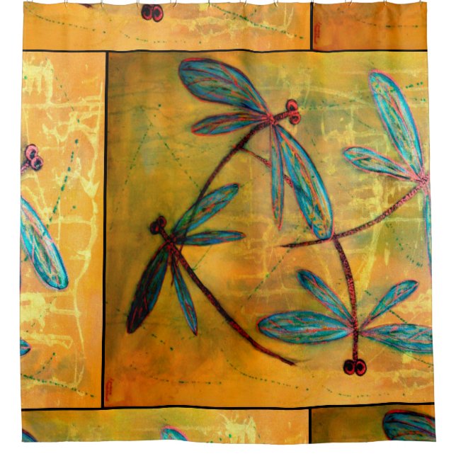 Dragonfly Haze Shower Curtain (Front)