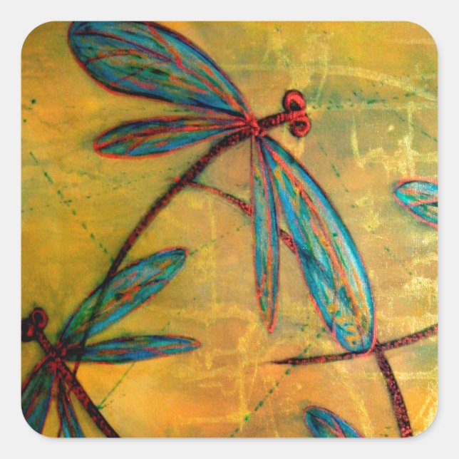 Dragonfly Haze Square Sticker (Front)