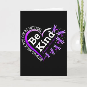 Dragonfly Heart Be Kind Purple Overdose Awareness Card