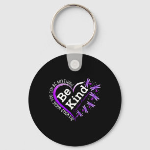 Dragonfly Heart Be Kind Purple Overdose Awareness Key Ring