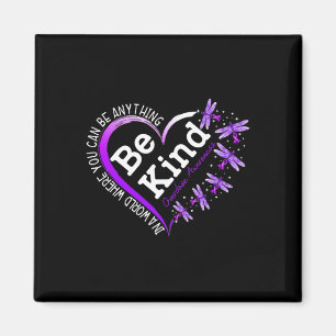 Dragonfly Heart Be Kind Purple Overdose Awareness  Magnet
