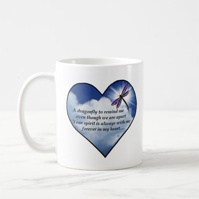 Dragonfly Heart Poem Coffee Mug (Left)