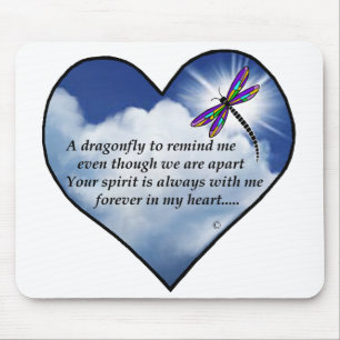 Dragonfly Heart Poem Mouse Pad