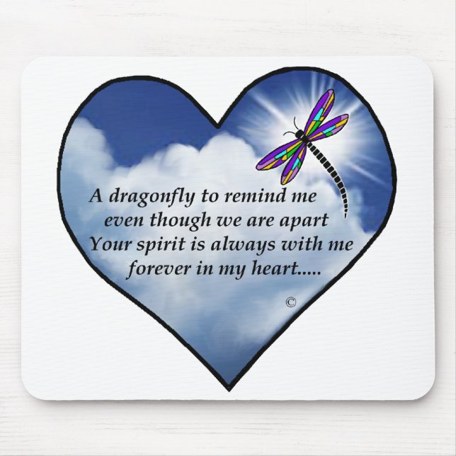 Dragonfly Heart Poem Mouse Pad (Front)