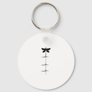 Dragonfly Heartbeat EKG Pulse Nature Insect Dragon Key Ring