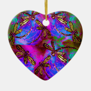 Dragonfly Hippy Flit Ceramic Tree Decoration