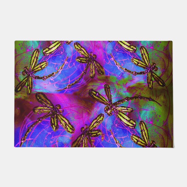 Dragonfly Hippy Flit Doormat (Front)