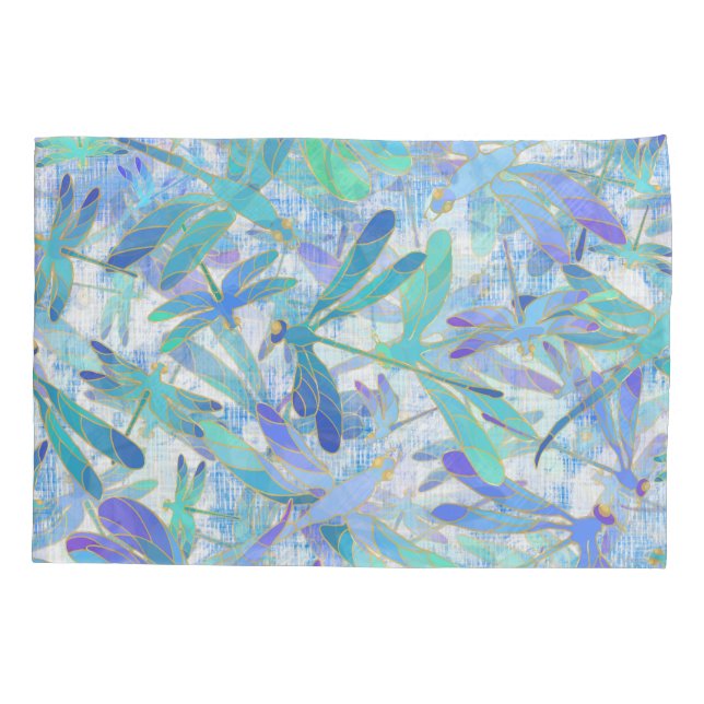 Dragonfly Holiday | White Pillowcase (Back)