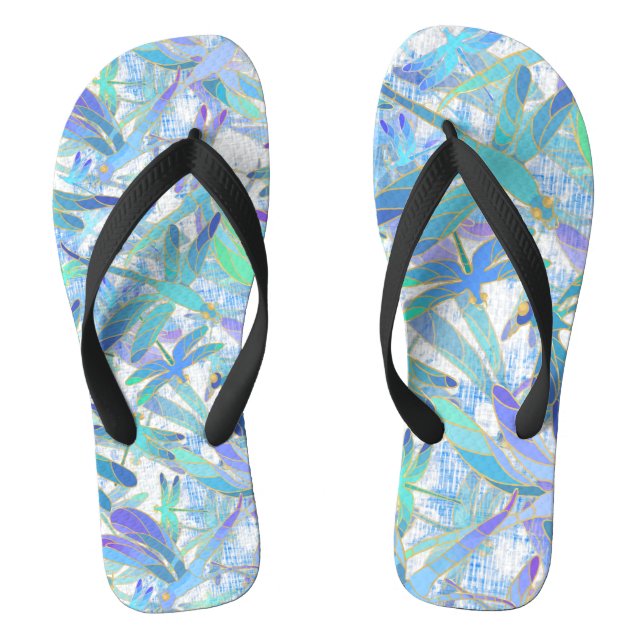 Dragonfly Holiday | White Thongs (Footbed)