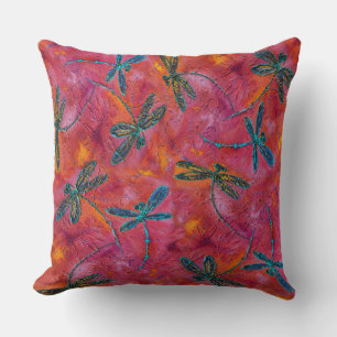 Dragonfly Hot Fuchsia Cushion