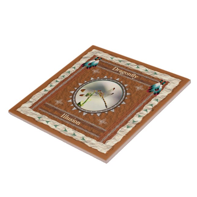 Dragonfly illusion Energy Ceramic Tile (Side)