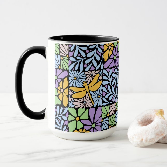 Dragonfly In Botanic Garden Mug (With Donut)