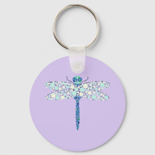 Dragonfly In Dots Key Ring