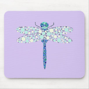 Dragonfly In Dots Mouse Pad