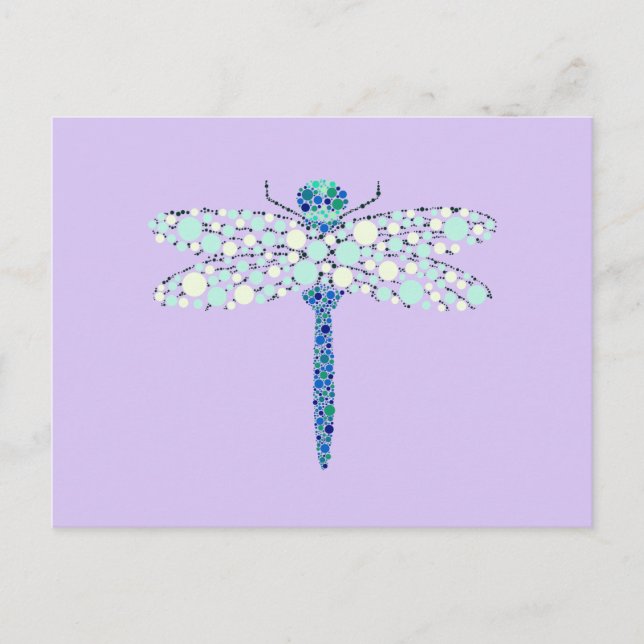 Dragonfly In Dots Postcard (Front)