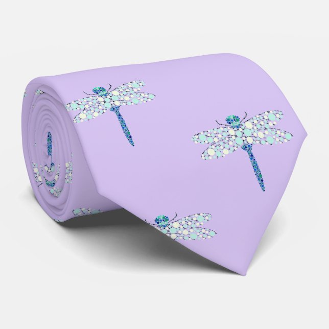 Dragonfly In Dots Tie (Rolled)