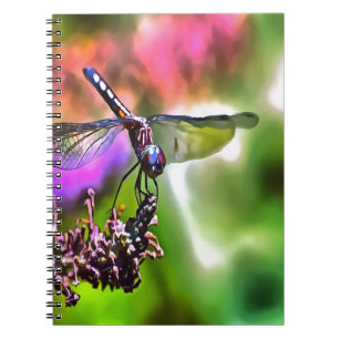 Dragonfly In Green and Blue Realistic Painting Notebook
