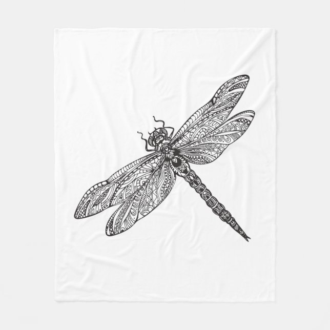 Dragonfly In Style Fleece Blanket (Front)