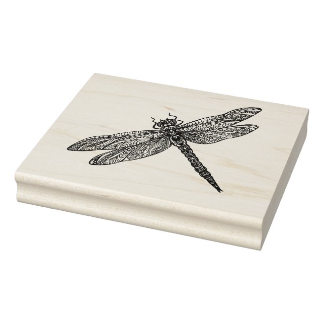 Dragonfly In Style Rubber Stamp (Stamp)