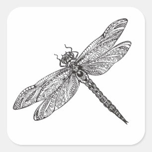 Dragonfly In Style Square Sticker