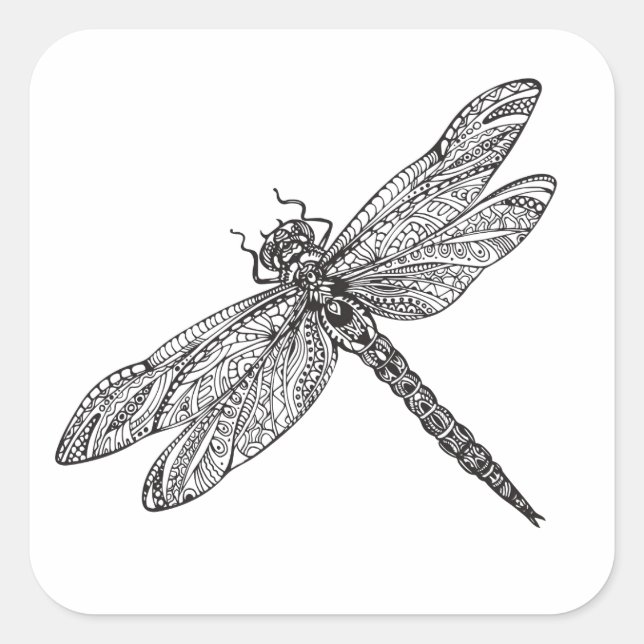 Dragonfly In Style Square Sticker (Front)