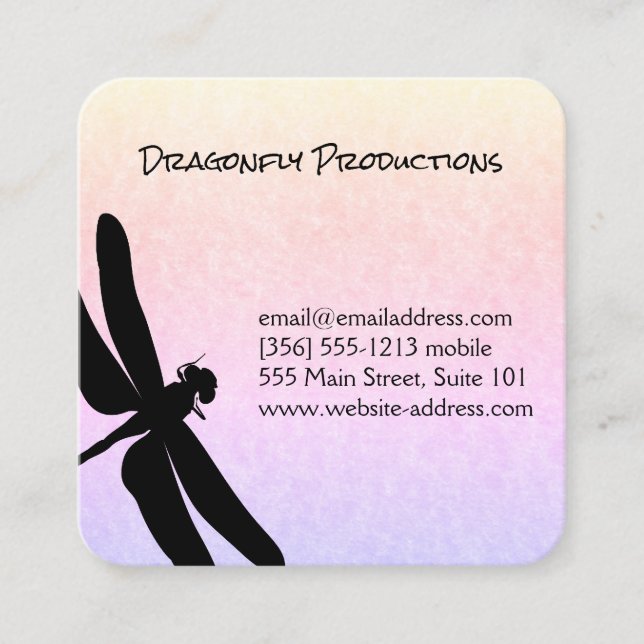 Dragonfly | Insect Square Business Card (Front)