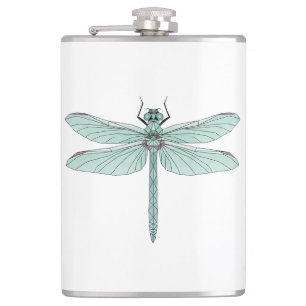 dragonfly insect Vinyl Wrapped Flask