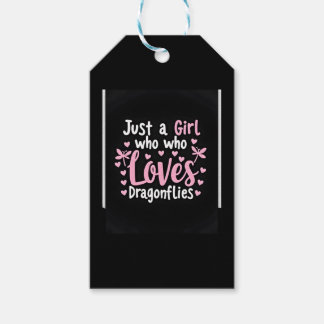 Dragonfly Just A Girl Who Loves Dragonflies T-Shir Gift Tags