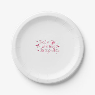 Dragonfly Just A Girl Who Loves Dragonflies T-Shir Paper Plate