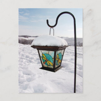 Dragonfly Lantern at Winter Morning Postcard