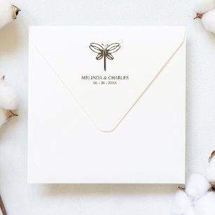 Dragonfly Logo for Wedding or Event Rubber Stamp