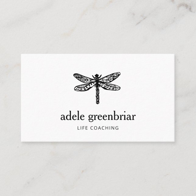 Dragonfly Logo Holistic Wellness Business Card (Front)