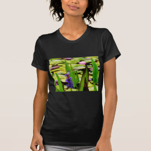 Dragonfly lotus and purple flower T-Shirt
