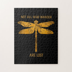 Dragonfly Lover  Not All Who Wander Are Lost Jigsaw Puzzle