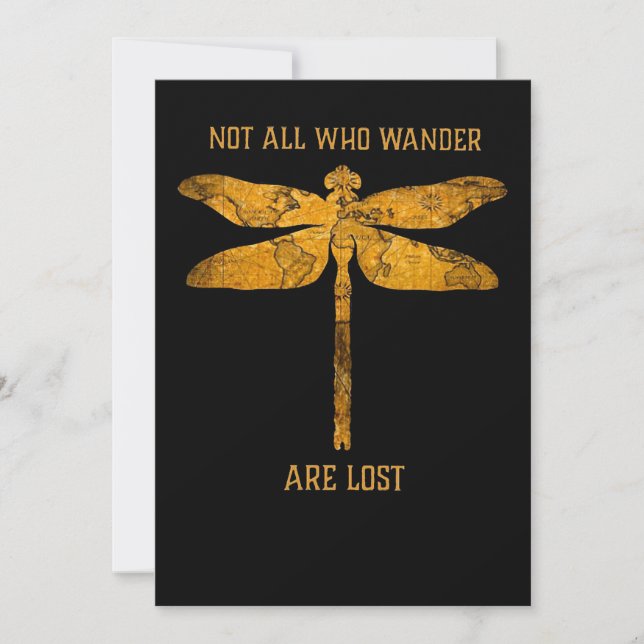 Dragonfly Lover| Not All Who Wander Are Lost Thank You Card (Front)