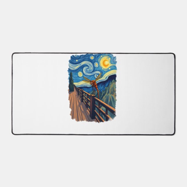 Dragonfly Lovers  Artistic Dragonfly Desk Mat (Front)