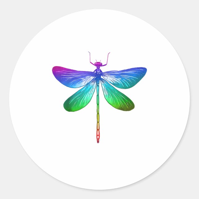 Dragonfly Lovers Nature Insect Art Dragonflies Dra Classic Round Sticker (Front)