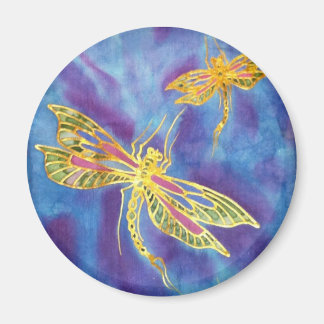 Dragonfly Magnet: Silk painted by Cyn Mc Magnet