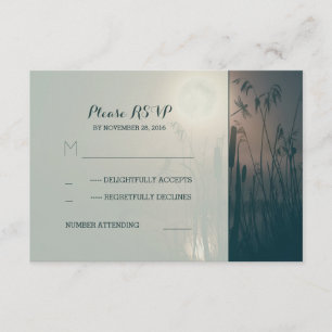dragonfly marsh and full moon wedding RSVP
