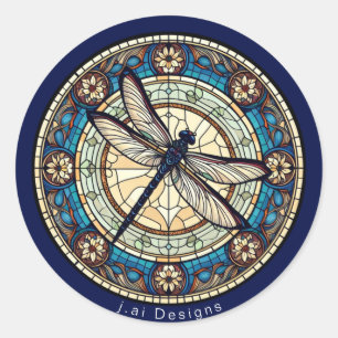 Dragonfly Medallion Classic Round Sticker
