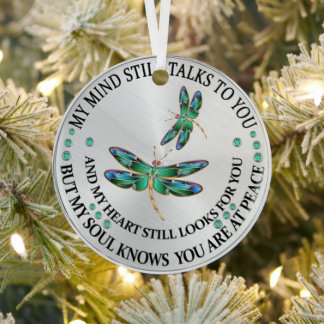 Dragonfly Memorial My Mind Still Talks To You Metal Tree Decoration
