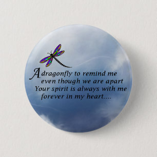 Dragonfly Memorial Poem 6 Cm Round Badge