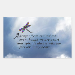 Dragonfly  Memorial Poem Rectangular Sticker