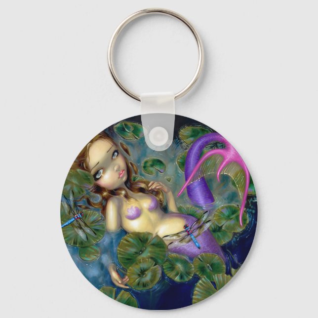 "Dragonfly Mermaid" Keychain (Front)